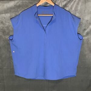 FIGS Technical Collection Blue Scrubs Set Top Sleeveless Pants Women L - L/P